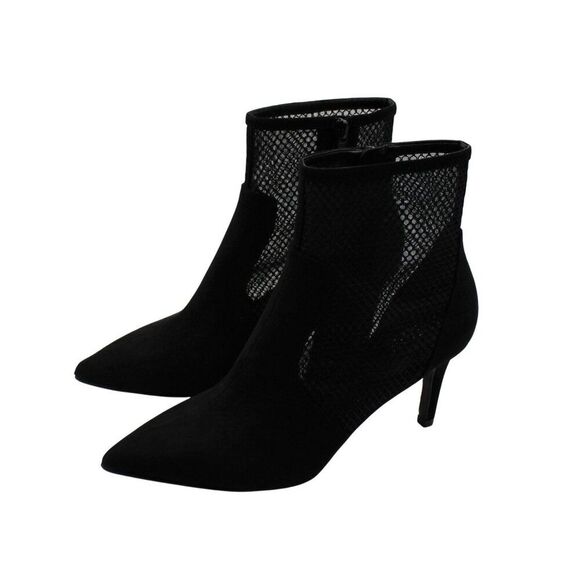 Alfani Womens Black Mesh Cushioned Jamari Pointed Toe Stiletto Zip-up Dress Boot - Picture 5 of 8